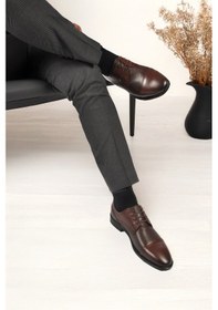 Resim Pierre Cardin Kahverengi Hakiki Deri Erkek Klasik Ayakkabı 1612200 M Kahverengi 