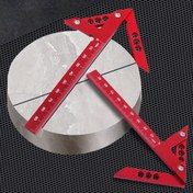Resim 1 adet Merkez Bulucu Ahşap Kare, 45/90 Derece Doğru Açı Çizgi Ölçer, Alüminyum Alaşımlı Merkez Çizici Hassas Marangoz Cetveli Ahşap Ölçme Çizici Aracı 