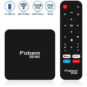 Resim FOBEM Duo Max 4k Android Tv Box Medya Oynatıcı - Android 10 Wi-fi 2 Gb Ram 32 Gb Hafıza 
