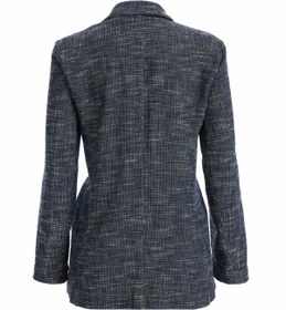 Resim Kadın Triko Görünümlü Blazer Denim Ceket - XL 