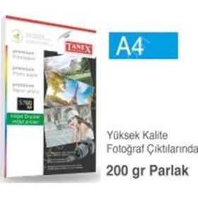 Resim Tanex Fotoğraf Kağıdı A4 200Gr 210MMx297MM 25 Sayfa 