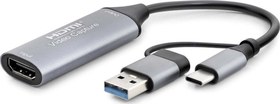 Resim Büro Ev Ofis için Gri 30HZ USB3.0 4K TYPE-C Hdmı Vıdeo Capture 