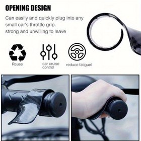 Resim Elektrikli Scooters ve Motosikletler için Karbon Fiber Throttle Grip Yardımcı Klipsi - Zorlanmadan Akseleratör, Cruise Kontrolü ve Güç Yardımı, Sokak-Tur Motosiklet Aksesuarları, Throttle Kontrol Yardımı | Şık Kolu Tutma | Dayanıklı Plastik 