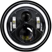 Resim Neevoyu 7 İnç Araba/motosiklet Led Farı H4 Bağlantı 180w 9-30v Ip67 Sarı Beyaz Işık 50000 Saat Ömürlü Tek Adet 