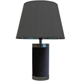 Resim Calvi Kadife Kaplı Lacivert Abajur Lacivert 