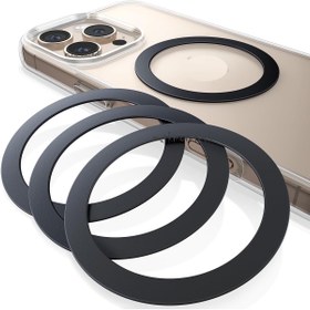 Resim m.tk moveteck Metal Magsafe Halka Yüzük Tüm Telefonlarla Uyumlu Çok Amaçlı Güçlü Siyah Mıknatıs (1 ADET) 