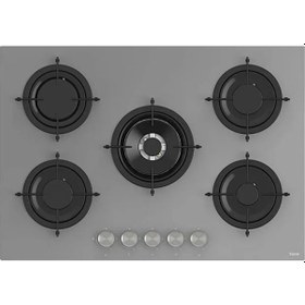 Resim Ferre Gray Plus 75 Serisi RS038 5 Gözlü Emaye Izgaralı Cam Ankastre Ocak 