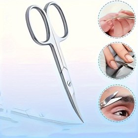 Resim 1 Adet Paslanmaz Çelik Hassas Tırnak Makası - Tırnak ve Saç Kesimi için Pas Dirençli Manikür & Pedikür Aracı, Yuvarlak Güvenlik Uçlarına Sahip Ergonomik Tasarım, Eller, Ayaklar ve Tırnak Bakımı için Dayanıklı Bakım Aksesuarı, Hassas Kesim 