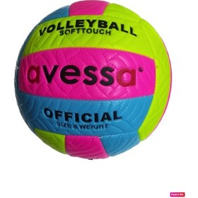 Resim Avessa VLM-700 Soft 280 gr Fosforlu Voleybol Topu Pembe-Mavi Pembe - Mavi 