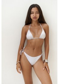 Resim Mai Collection Mai Studios Co. Mutia Bağcıklı Parlak Beyaz Bikini Üstü Beyaz 