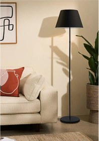 Resim Metal Lambader Siyah Konik Kumaş Abajur Ml719 