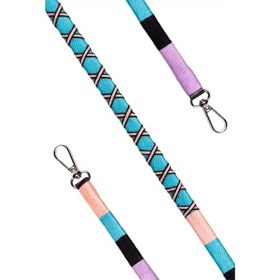 Resim Hippi Waterflower El Yapımı Örgü Yassı Telefon ve Çanta Askısı - Mor / Yeşil 