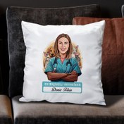 Resim Karikatürlü En İyi Kadın Veteriner Yastık 