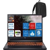 Resim Acer Nitro ANV16 Ryzen 5 8645HS 64GB Ddr5 512GB SSD 6GB/RTX4050/85W WIN11PRO 16" Wuxga 165Hz Taşınabilir Bilgisayar NHQRVEYP17 + Zettausbbellek 