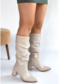 Resim Piyat Ten Cilt Topuklu Çizme Çok Renkli 