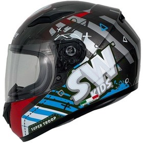 Resim Sway 815K Çocuk Kapalı Motosiklet Kaskı Titanium 
