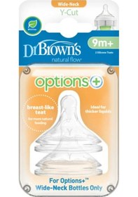 Resim Dr Brown'S Y Kesim Geniş Ağız Silikon Options+ Biberon Emziği 
