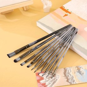 Resim 10 Adet Yüksek Kaliteli Gradyan Fırça Seti, Yoğun Kıllı, Suluboya ve Yağlı Boya Fırçaları, DIY Çok Amaçlı Sanat Araçları, 4 Renk Seçeneği, Resim, El Yapımı Sanatı ve Daha Fazlası İçin Uygun 