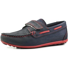 Resim Raker Hakiki Deri Lacivert Cırtlı Ortopedik Erkek Çocuk Ayakkabı 