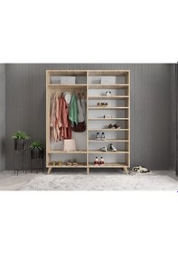 Resim Sedef Portmanto Vestiyer Meşe Beyaz -180 cm 