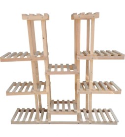 Resim Decolfin Çiçeklik Standı Saksılık Ahşap Çiçeklik 10 Basamaklı Naturel 