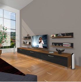 Resim Decoraktiv Eko 270r Slm Tv Ünitesi Tv Sehpası - Ceviz - Siyah 