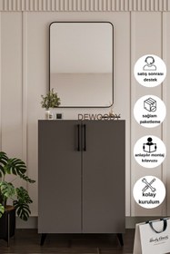 Resim LİYANO Ayakkabılık 4 Bölmeli Metal Kulplu Ayakkabılık Çok Amaçlı Dolap 
