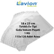 Resim Lavion 18X23 cm Ev Tipi Tırtıklı Gıda Vakum Poşeti -1kg 