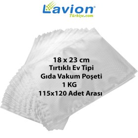 Resim Lavion 18X23 cm Ev Tipi Tırtıklı Gıda Vakum Poşeti -1kg 
