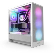 Resim NZXT H5 Flow (2024) Beyaz RGB Temperli Cam USB 3.2 ATX Mid Tower Kasa 