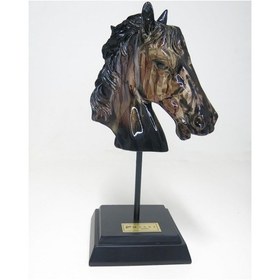 Resim MİSSİ ÖZEL EL YAPIMI DEKORATİF KOYU KAHVE AT BÜST 