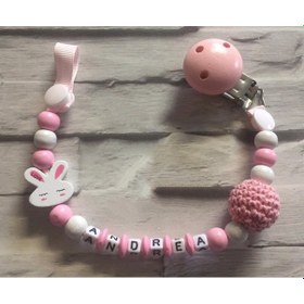 Resim Sahi Aksesuar İsimli Emzik Zinciri - Emzik Askısı - Bebek Hediyesi BEZ184 Şeffaf 