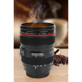 Resim Kamera Lens Lensi Objektif Görünümlü Çay Kahve Bitki Çayı Termos Kupa Bardak 300 ml 