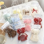 Resim 20 Adet Teddy Bear Havlu Hediye Seti Şeffaf Çantalarla - Düğün Hediyeleri, Noel & Doğum Günü Hediyeleri İçin Mükemmel 