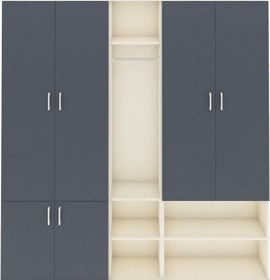 Resim Arges Dolap 15 Raflı 5 Kapaklı Tek Askılı 220x30x243 Aytaşı-antrasit/aytaşı Antrasıt/aytası 