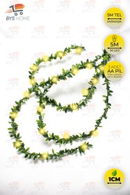 Resim BYSHOME Dekoratif 5 Metre Yapay Yapraklı Tel Şeritli Sarmaşık + 5 Metre Peri Led 