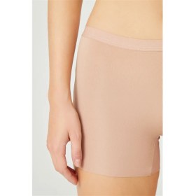 Resim Cottonhill Kahverengi Basic Lazer Kesim Dikişsiz Kadın Boxer 