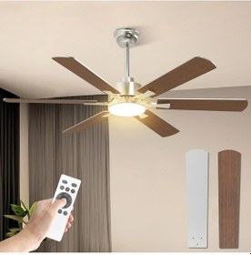 Resim 132 Cm Tavan Vantilatörü Ve Led Aydınlatma,sessiz, Uzaktan Kumandalı 