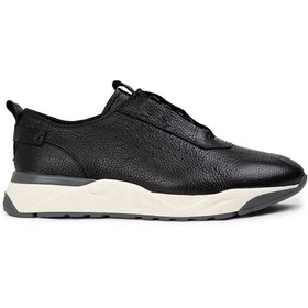 Resim Deery Hakiki Deri Siyah Erkek Sneaker Ayakkabı 