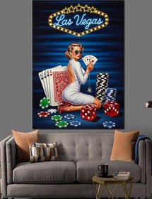 Resim Las Vegas Casino Posteri Dekoratif Kanvas - Mdf Ahşap Tablo 