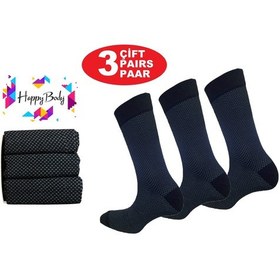 Resim Happy Body HappyBody (Art...: 13371-4) Erkek Penye Pamuklu 3 Çift Kutulu Siyah 