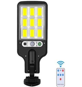 Resim Uzaktan Kumandalı 6 Gözlü 120 Led'li Solar 3 Modlu Hareket Sensörlü Su Geçirmez Bahçe-kapı Önü Sokak Lambası Projektör 