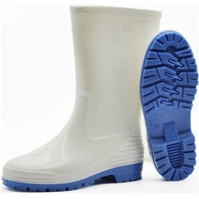 Resim Palalı Lastik Çizme Kısa Beyaz Asite Dayanıklı Taban - 41 