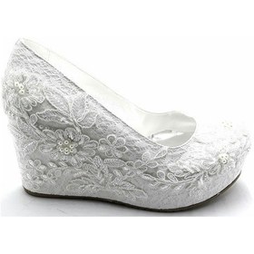 Resim Punto-586343-Sedef- 10.Cm Dolgu Taban Gelin Ayakkabısı 