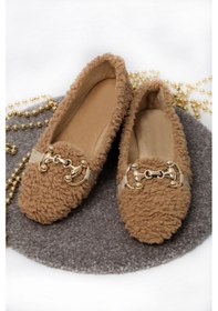 Resim Peluş Tüylütokalı Kadın Ev Ayakkabısı Babet 