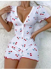 Resim Ness Şortlu Kombinezon Pijama 196454356 Beyaz 
