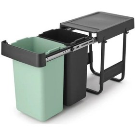 Resim Brabantıa Sort&go Buılt In Dark Grey Çöp Kutusu 2x15lt Yeşil 