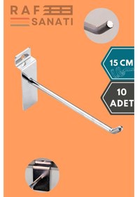 Resim 10 Adet Kanallı Pano Kancası 15 Cm Askı Kanca Raf Askısı Aksesuar Galvaniz 