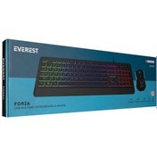 Resim EVEREST KM-R59, FORZA, Rainbow Işıklı, Türkçe Q, USB Kablolu, Gaming, Klavye Mouse Set 