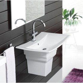 Resim TURKUAZ Cerastyle Bella Lavabo 70 X 45 Cm Ve Kübik Yarım Ayak 